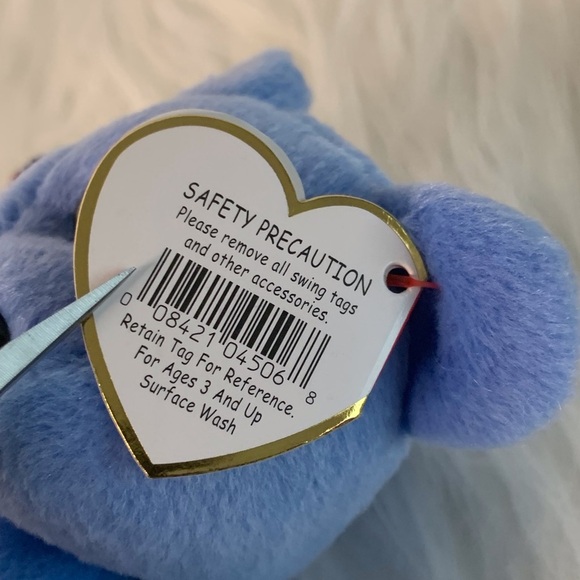 Ty (12) Rare Retired AMERICA Blue Stuffed Animal Bear with Flag Patch - Picture 6 of 14